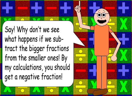 If you subtract the bigger fraction from the smaller one...